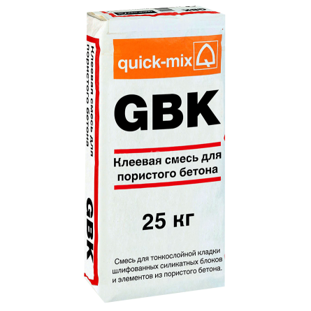 Клеевая смесь для ячеистого бетона Quick-Mix GBK