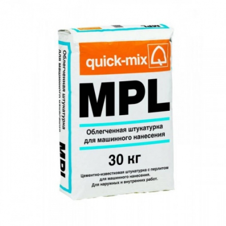 Облегченная штукатурка для машинного нанесения Quick-Mix MPL