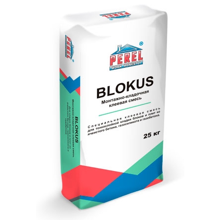 Белая клеевая смесь для тонкослойной кладки Perel Blokus 0334 Летняя