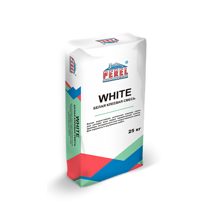 Белая водостойкая усиленная клеевая смесь Perel White 0317